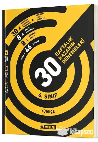 HIZ 6.SINIF TÜRKÇE 30 HAFTALIK DENEME ürün görseli 1