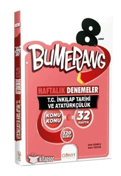 Günay 8.Sınıf İnkilap Tarihi 32 Haftalık Denemeler Bumerang ürün görseli