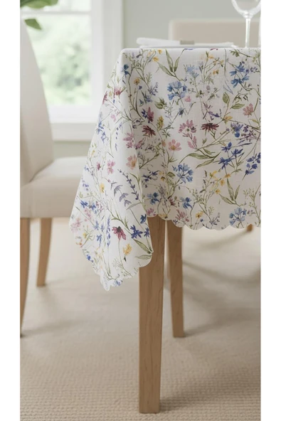 Leke Tutmaz 3D Dijital Baskılı Masa Örtüsü Çiçek Dünyası - Resim 6