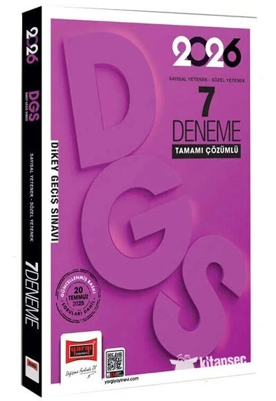 Yargı 2026 Dgs Sayısal Sözel Çözümlü 7 Deneme ürün görseli