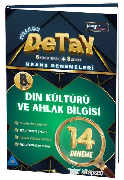PİSAGOR DETAY 8.SINIF DİN KÜLTÜRÜ 14 DENEME ZEKA KÜPÜ ürün görseli