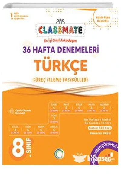 OKYANUS 8.SINIF TÜRKÇE 36 HAFTA DENEMELERİ CLASSMATE ürün görseli