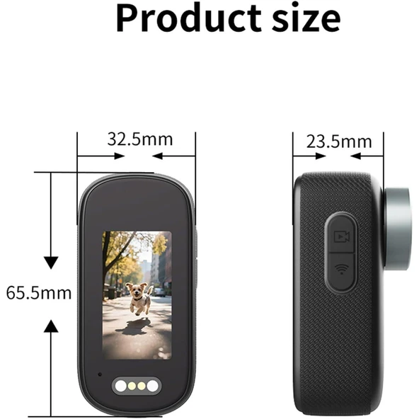 Ozmik Ekranlı 4K Aksiyon Kamerası Ultra Hd Video Kaydı 180 Lens Dönüşü Bataryalı Aksiyon Kamerası - Resim 8