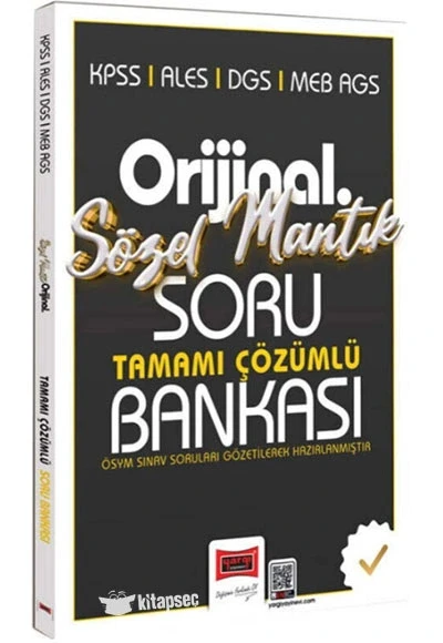 YARGI 2026 KPSS ALES DGS ALES MEB AGS SÖZEL MANTIK ORİJİNAL ÇÖZÜMLÜ SORU BANKASI ürün görseli