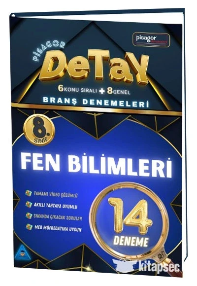 PİSAGOR DETAY 8.SINIF FEN BİLİMLERİ 14 DENEME ZEKA KÜPÜ ürün görseli