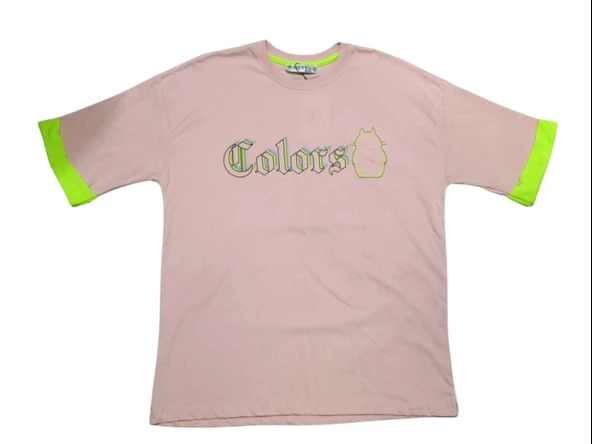 COLORS BASKILI KIZ T-SHIRT ürün görseli 1