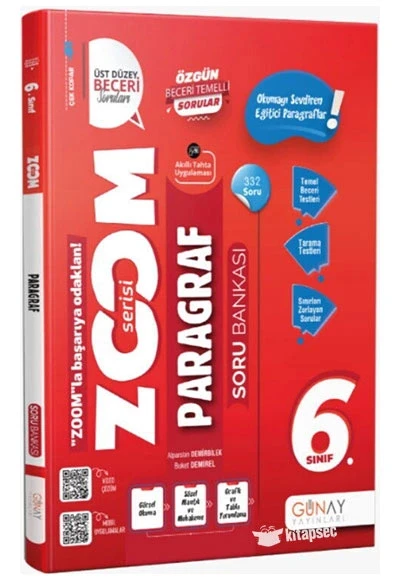 Günay 6.Sınıf Paragraf Soru Bankası Zoom Serisi ürün görseli 1