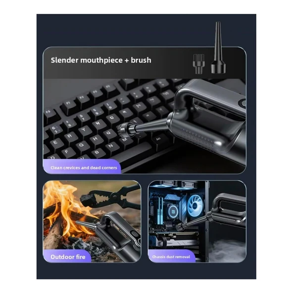 Ozmik ST-126Plus Yüksek Güçlü El Tipi Süpürge 18000Pa Emme Gücü Şarj Edilebilir Numaratör Hediye - Resim 8