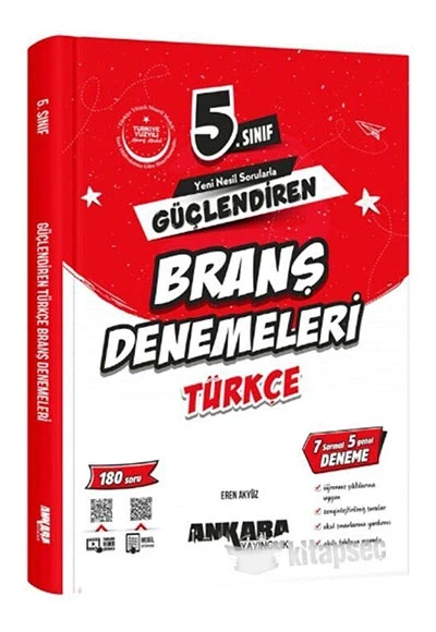 5.SINIF TÜRKÇE GÜÇLENDİREN BRANŞ DENEMELERİ ANKARA YAYIN ürün görseli