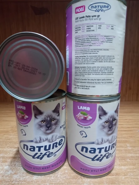 Hobi Naturelife Kuzu Etli Ezme Kedi Konservesi 400GR x 12 Adet ürün görseli 1