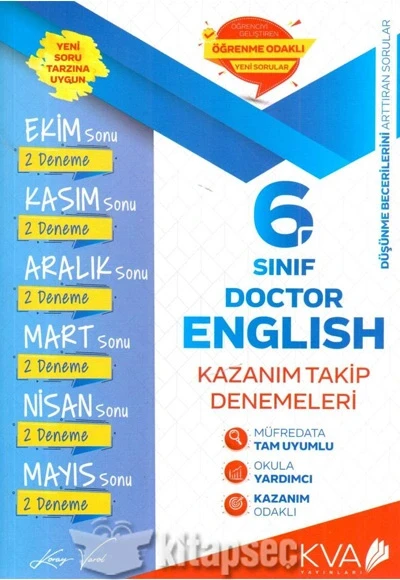 6.Sınıf İngilizce Kazanım Takip Denemeleri Kva ürün görseli
