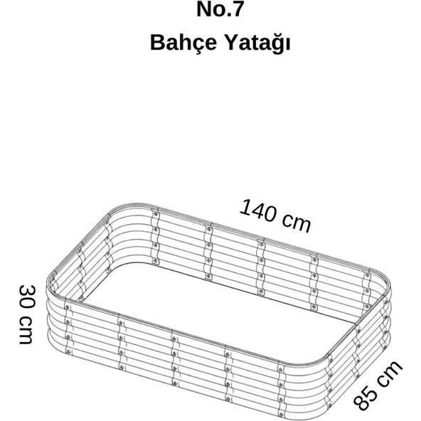 Modüler Yükseltilmiş Bahçe Yatağı Yükseltilmiş Sebze Yatağı No:7 (140X85) Gri - Resim 6