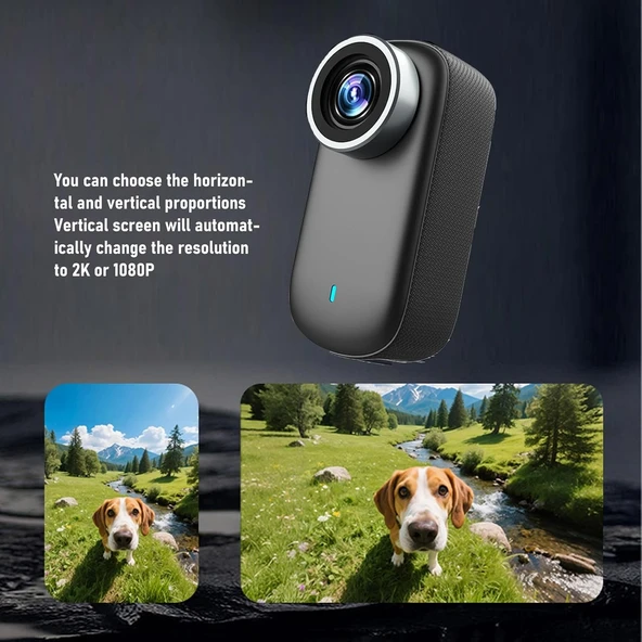 Ozmik Ekranlı 4K Aksiyon Kamerası Ultra Hd Video Kaydı 180 Lens Dönüşü Bataryalı Aksiyon Kamerası - Resim 7