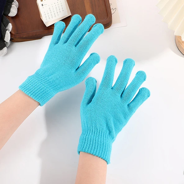 Kışlık Tiriko Kadın Eldiven Açık Mavi Eldiven - Resim 3