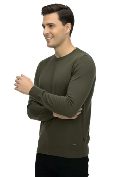 Erkek Spor Sıfır Yaka Regular Fit Kazak BGL-ST04953 - Resim 11