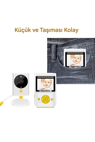 Akıllı Bebek Kamerası Monitörlü Karşılıklı Konuşma Özellikli Sıcaklık İzleme 2.4 İnç Bebek Kamerası - Resim 6