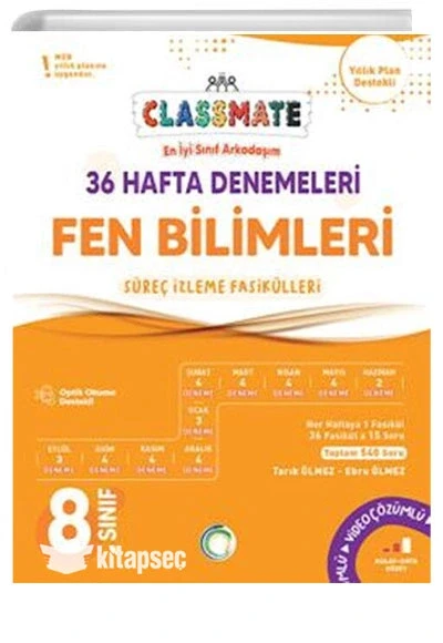 OKYANUS 8.SINIF FEN BİLİMLERİ 36 HAFTA DENEMELERİ CLASSMATE ürün görseli