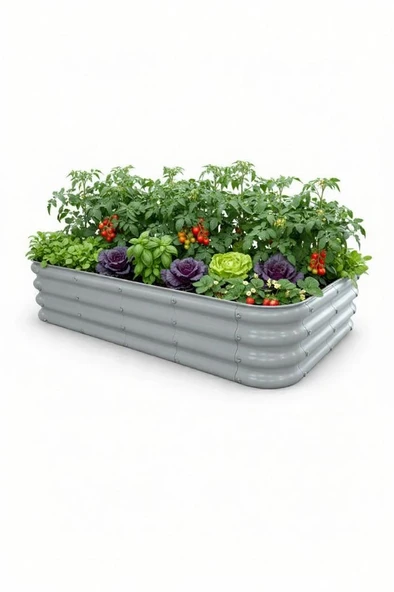 Modüler Yükseltilmiş Bahçe Yatağı Yükseltilmiş Sebze Yatağı No:7 (140X85) Gri ürün görseli 1