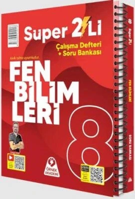 8.Sınıf Fen Bilimleri Süper 2 li Çalışma Defteri +Soru Bankası Örnek akademi ürün görseli 1