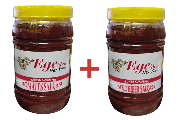 Domates Salçası 1 kg + Tatlı Biber Salçası 1 kg.-İki Lezzet Bir Arada ürün görseli