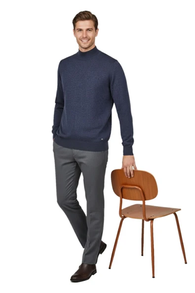 Erkek Yarım Balıkçı Yaka Regular Fit Kazak BGL-ST04954 - Resim 4