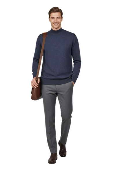 Erkek Yarım Balıkçı Yaka Regular Fit Kazak BGL-ST04954 - Resim 6