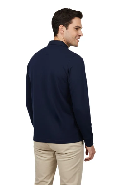 Erkek Gömlek Yaka Jakarlı Cepli Regular Fit Sweatshirt BGL-ST04957 - Resim 6