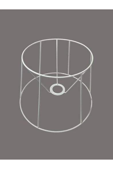 Konik Abajur Teli İskeleti Beyaz Statik Boyalı E27 (Çap 30 Cm) - Resim 5