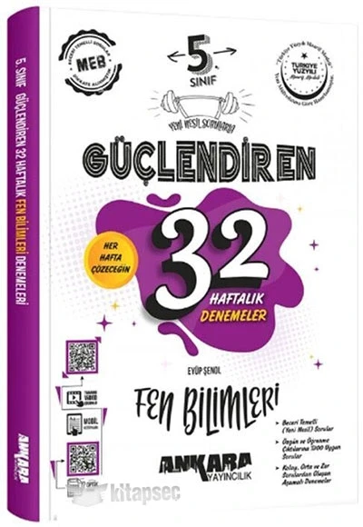 5.SINIF FEN BİLİMLERİ GÜÇLENDİREN 32 HAFTALIK DENEMELER ANKARA YAYIN ürün görseli 1