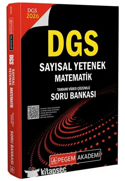 Pegem 2026 Dgs Sayısal Yetenek Matematik Çözümlü Soru Bankası ürün görseli