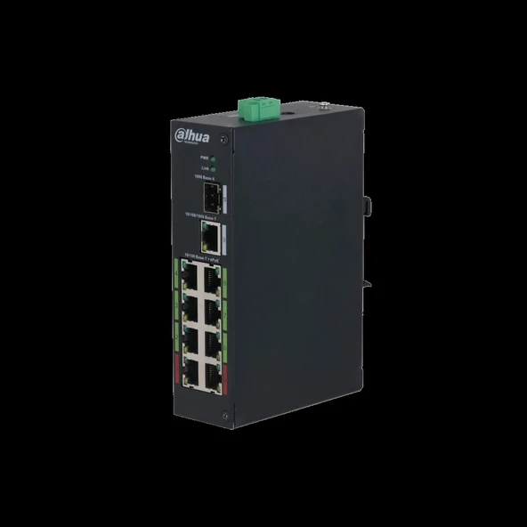 Dahua Lr2110-8et-120, 10port, Megabit, 8 Port Megabit Poe, 120w, 1 Port Gigabit, 1 Port Gigabit Sfp, Endüstriyel, Masaüs - Resim 2