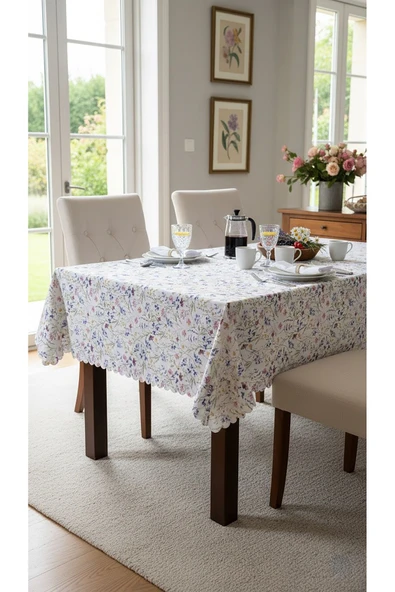 Leke Tutmaz 3D Dijital Baskılı Masa Örtüsü Çiçek Dünyası - Resim 2