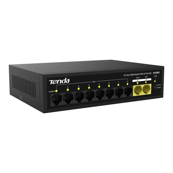 TENDA S110PC 10 PORT 10/100 Mbps POE+ SWITCH - Resim 2