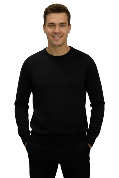 Erkek Spor Sıfır Yaka Regular Fit Kazak BGL-ST04953 - Resim 3