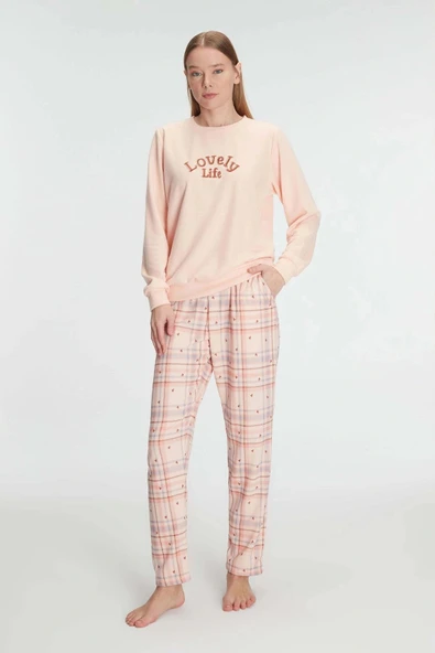 Arias Closet Pamuklu Kışlık Uzun Kol Kadın Pijama Takım ürün görseli 1