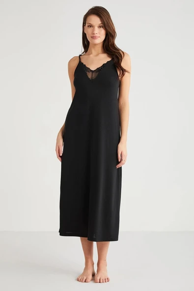 Penye Mood %100 Viskon Çiçek Desen 2li Sabahlık Gecelik Takımı - Resim 3