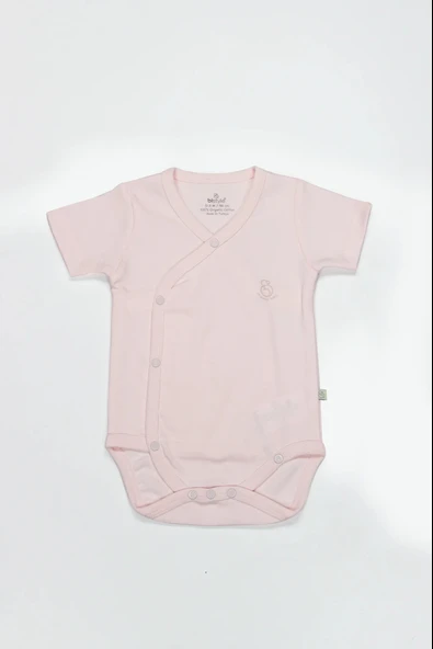 Lenaca Bistyle Organik Natural Basic Style Kruvaze Yarım Kol Body Bs17101 Pembe ürün görseli