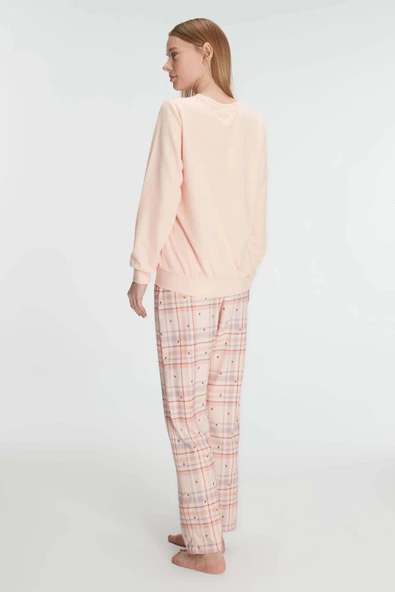 Arias Closet Pamuklu Kışlık Uzun Kol Kadın Pijama Takım - Resim 2