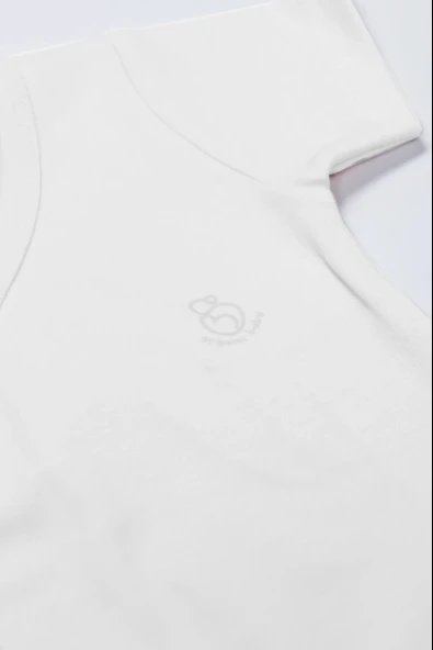 Lenaca Bistyle Organik Natural Basic Style Kruvaze Yarım Kol Body Bs17101 Beyaz - Resim 3