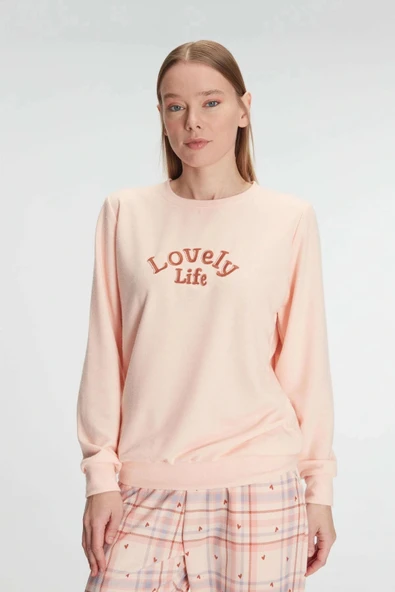 Arias Closet Pamuklu Kışlık Uzun Kol Kadın Pijama Takım - Resim 4