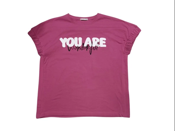 YOU ARE WONDERFUL BASKILI KIZ T-SHIRT ürün görseli 1