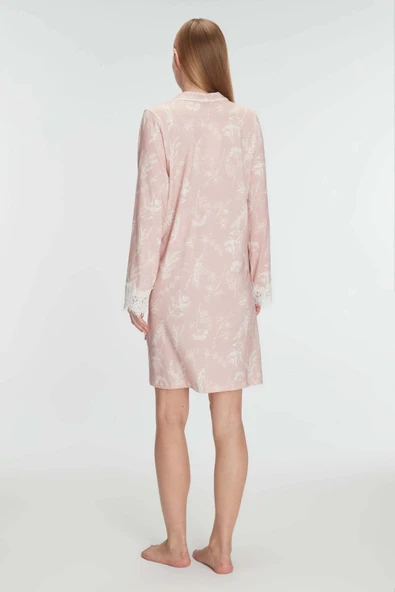 Arias Closet Cotton Modal Uzun Kol Gecelik - Resim 3