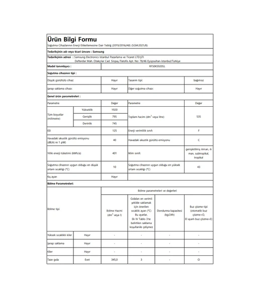 Samsung RF50K5920SL-TR 540 LT No-Frost Gardırop Buzdolabı-Inox - Resim 5