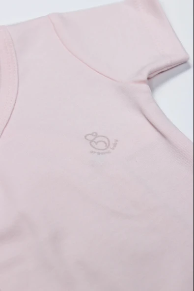 Lenaca Bistyle Organik Natural Basic Style Kruvaze Yarım Kol Body Bs17101 Pembe - Resim 3