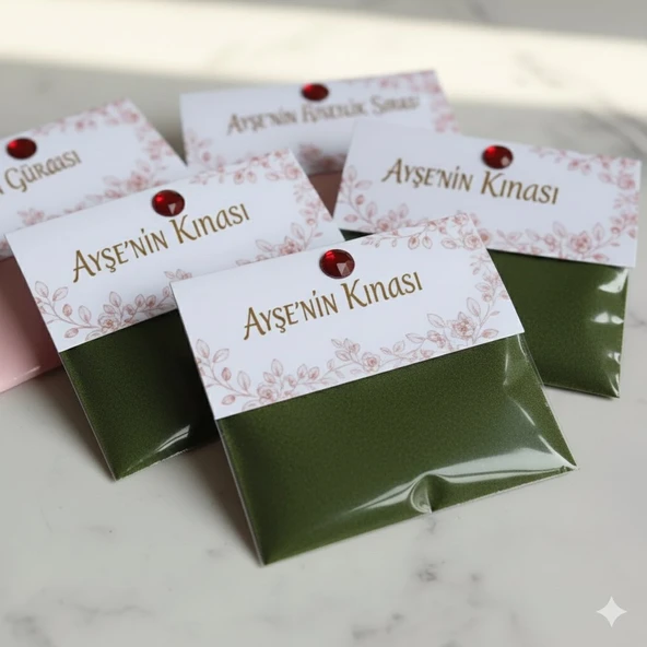 50 Adet Kişiye Özel Dügün,Nişan,Kına,6 Ay Kınası,Söz Özel Gün Dağıtmalık,Hediyelik - Resim 2