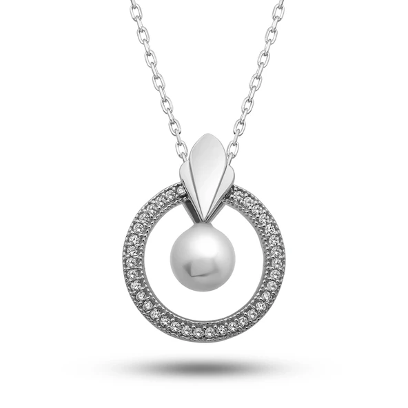 Gümüş İnci Çember Kadın Kolye ürün görseli