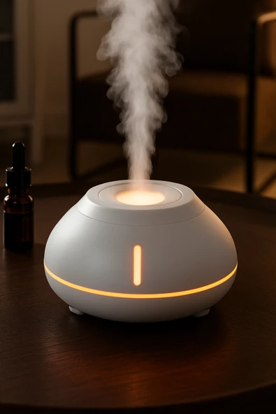 Masaüstü Hava Nemlendirici Volkanik Görünümlü Kablolu RGB Işık Sessiz Dekoratif Hava Nemlendirici ürün görseli 1