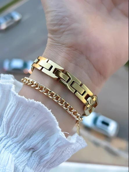 Ferrucci Küçük Vintage Kasa Çelik Kordon 2 Yıl Garantili 3 Atm Kadın Kol Saati+Bileklik FY.03603.4 - Resim 4