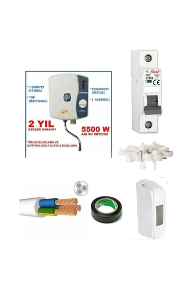 Aydın derya Mutfak Tıpı Şohben 4 Mt Kablolu Tam Takım Set ürün görseli