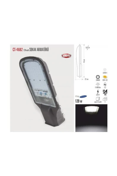 Cata 120 W Sokak Armatürü Beyaz Işık 6400k Ct 4682 - Resim 2